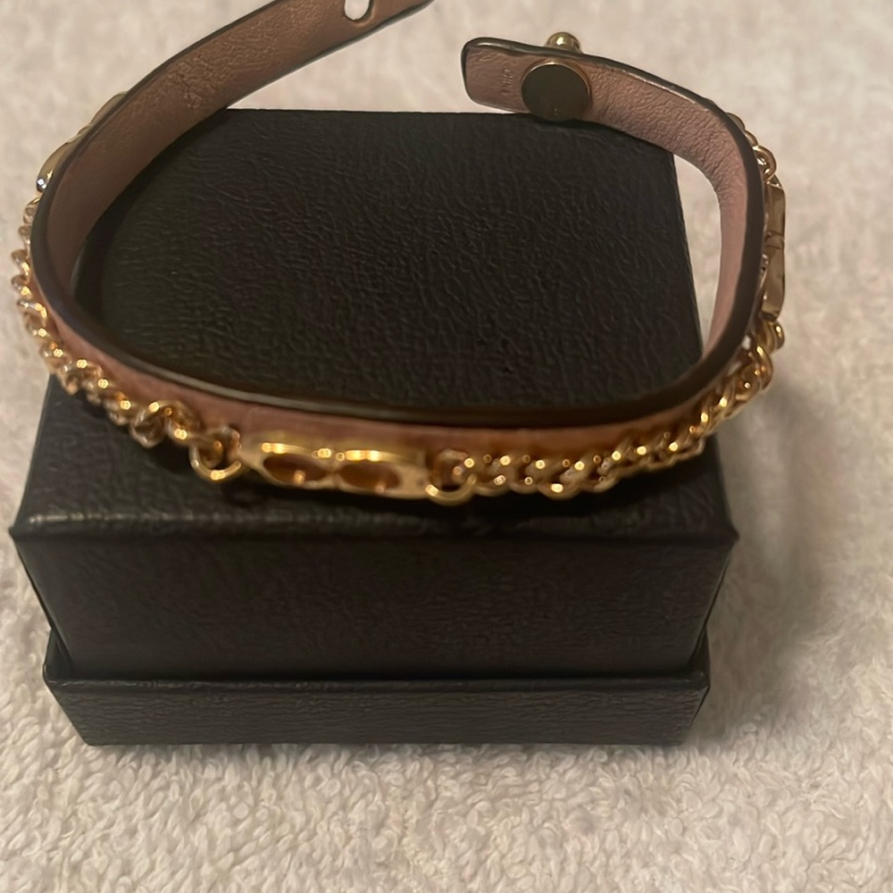 Coach pink leather bracelet